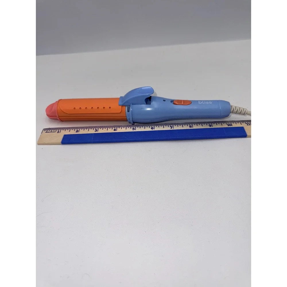 Bliss Curling Iron Unisex Blue Orange Corded Hair Styling Tool